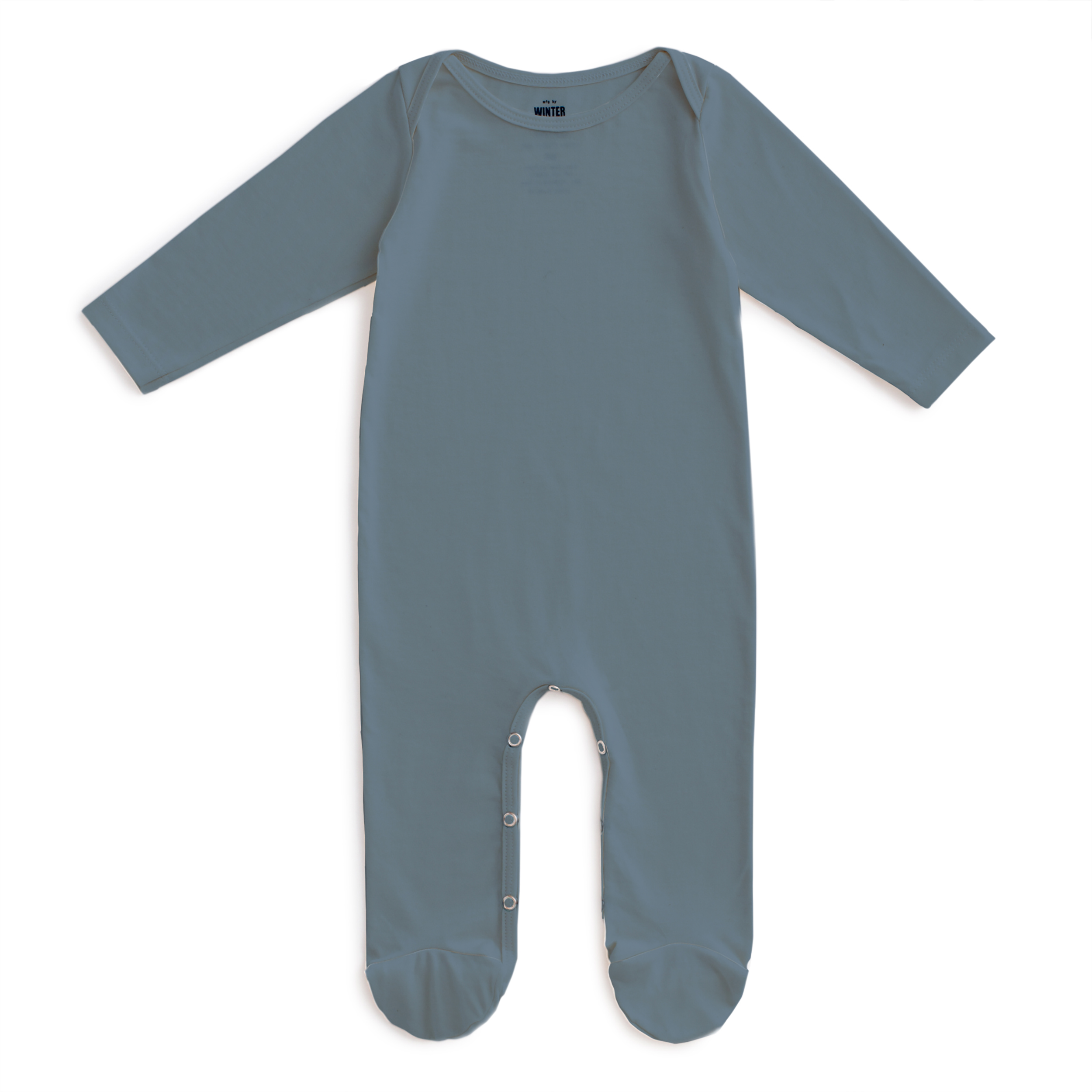 Footed Romper - Solid Slate Blue